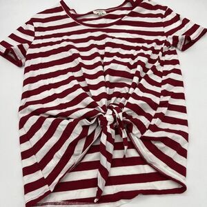 Umgee Red white front tie shirt size small